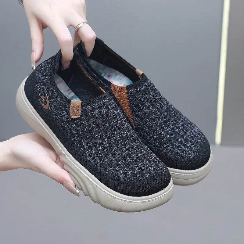 2024 New Shoes for Woman Vulcanize Shoes Autumn Round Toe Flats Mesh Breathable Ladies Fisherman Shoes Platform Casual Sneakers 4