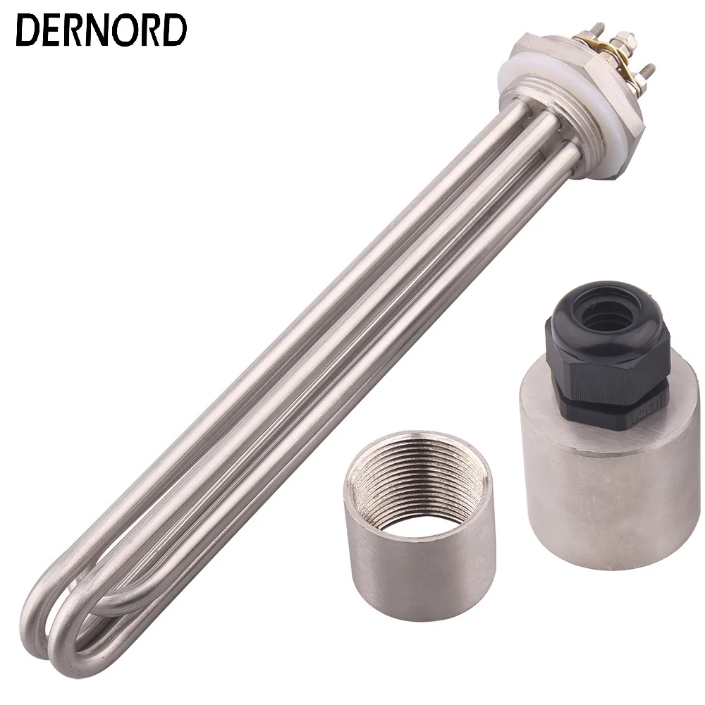 DERNORD Heater DN40 Electric Heating Element SUS304 Heater  3KW/4.5KW/6KW/9KW/12KW 220V/380V Heater with Stainless Steel Cover -  AliExpress