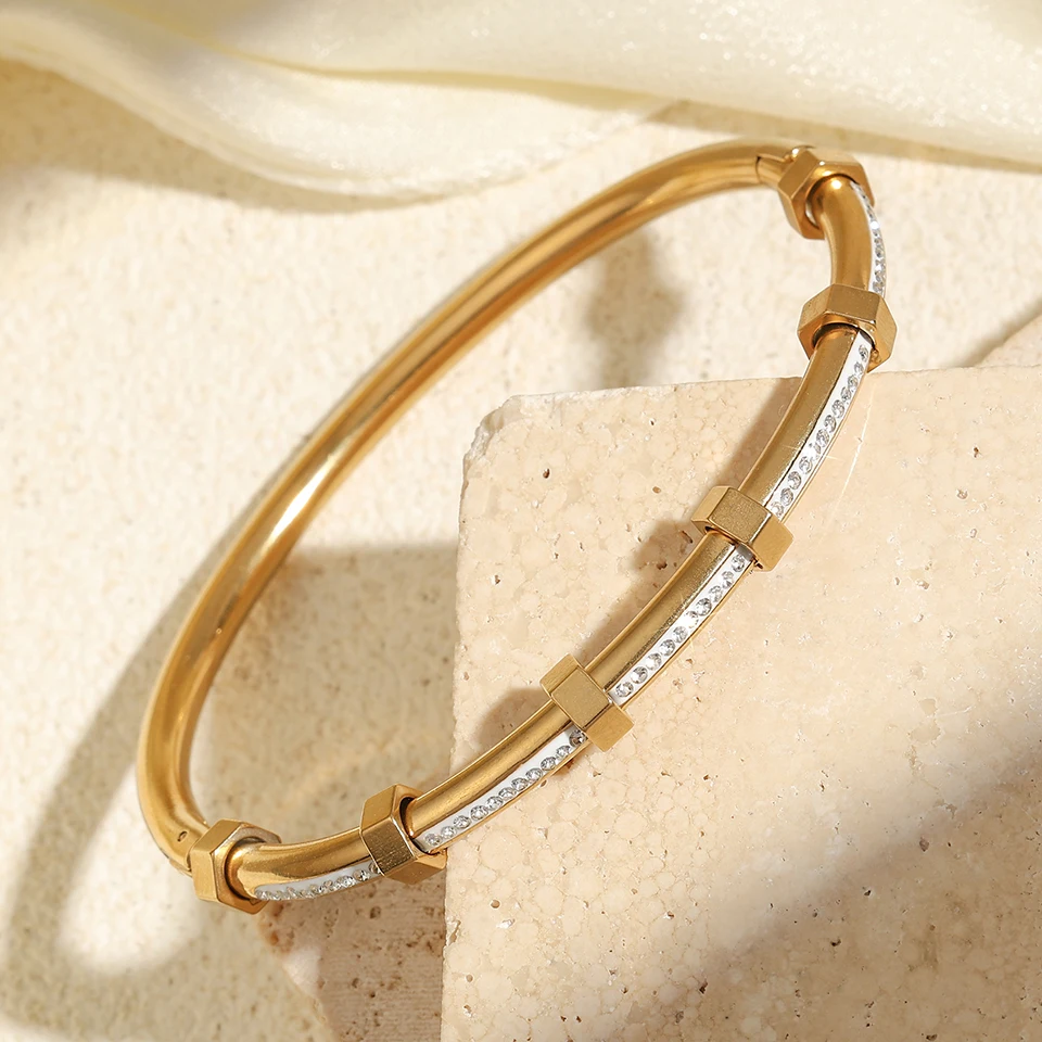 Bangle Bracelet for Women Yupsk Titanium Steel