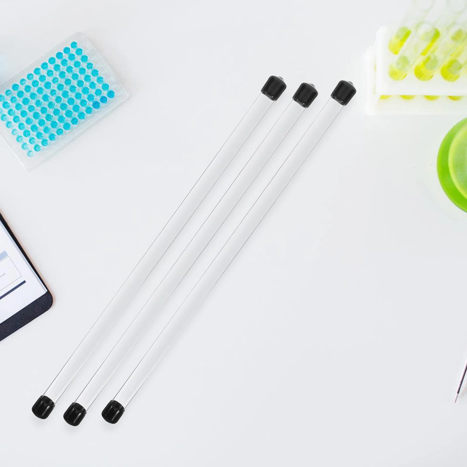 10 PCS Experimental Round Tube Bead Storage Tubes Empty with Boxes Clear Plastic Organizers Container Lid for Samples