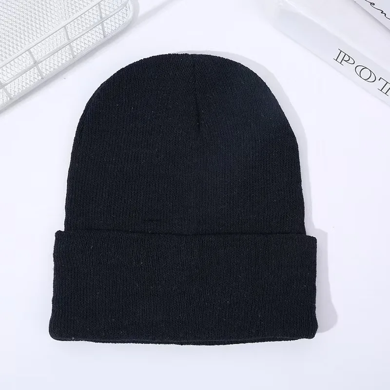 Woolen Winter Hat for Men and Women Solid Color