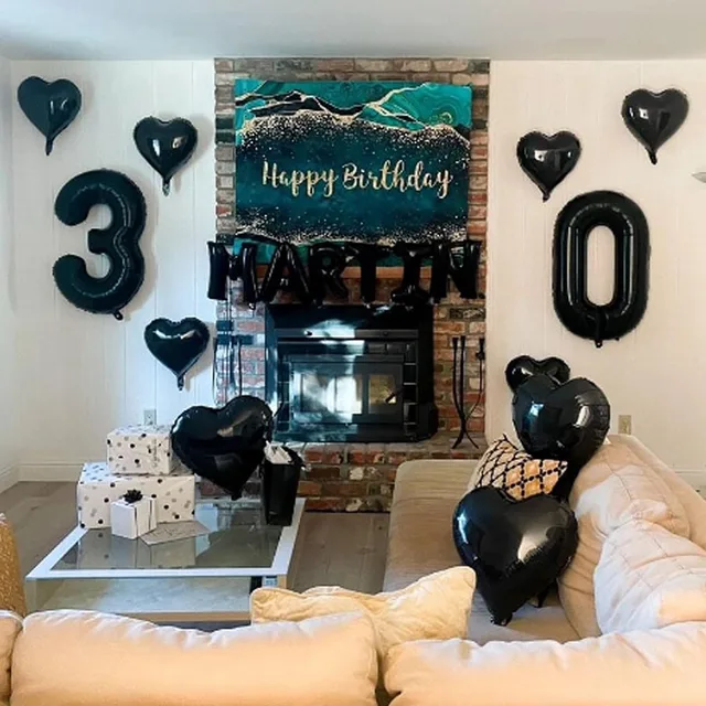 Ballons en film d'aluminium Black Love, décoration pour la fête de Léon, mariage et salle de mariage, 18 po, 10 pièces 3