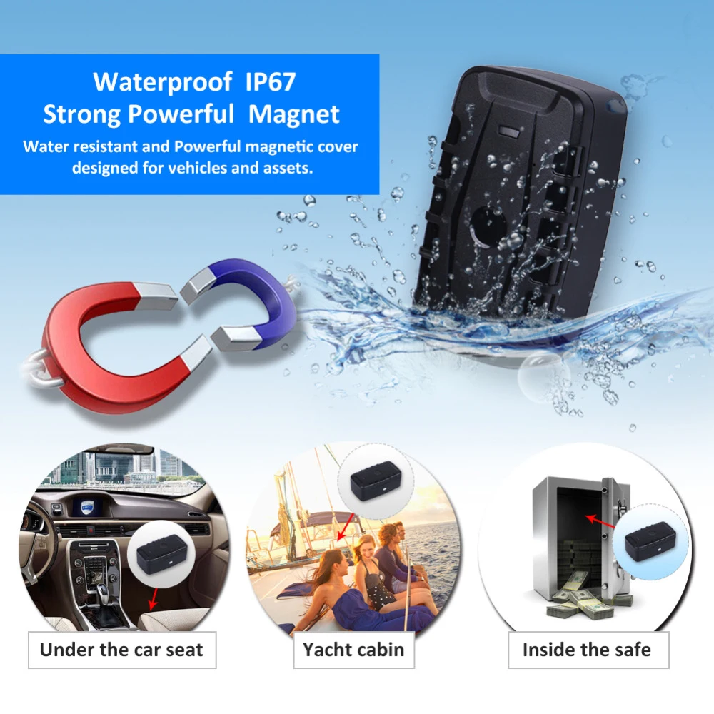 Waterproof magnetic tracker attached to vehicle frame