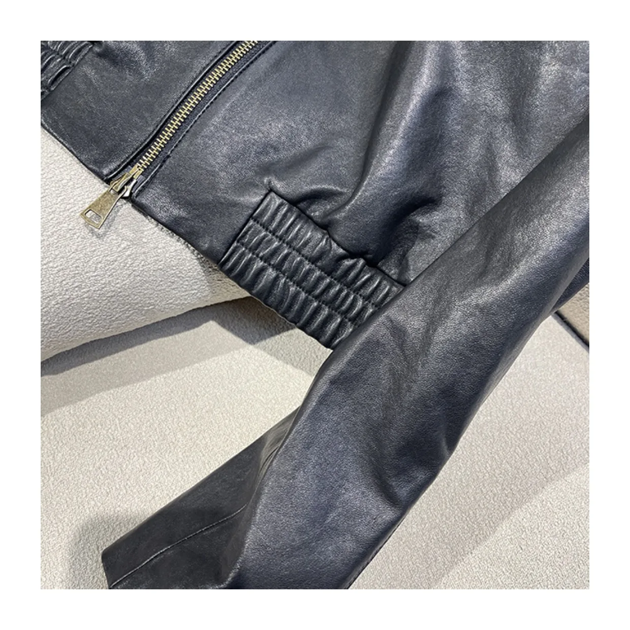 2023 Spring Autumn Chic Women's High Quality Genuine Leather Biker Jackets Elegant Sheepskin Short Coat B828