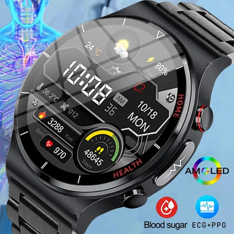 

2023 New Medical Smartwatch Blood Sugar Blood Lipids Blood Pressure Body Temperature Health Monitoring Smart Watch for Men Clock
