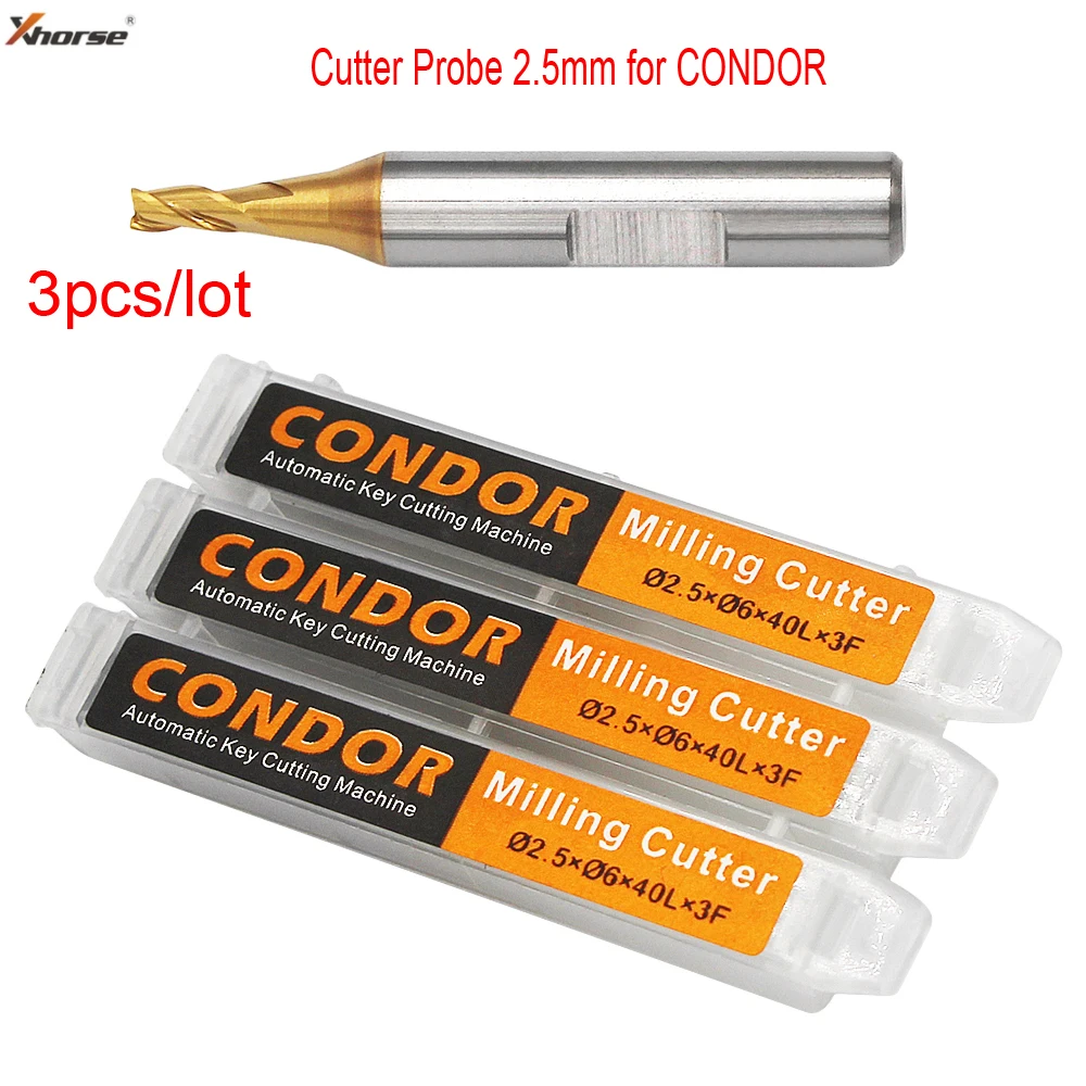 2.5mm Cutter Probe for Xhorse CONDOR XC MINI Plus Dolphin XP-005 Dolphin XP-007 Key Cutting Machine 3pcs/lot locksmith tools