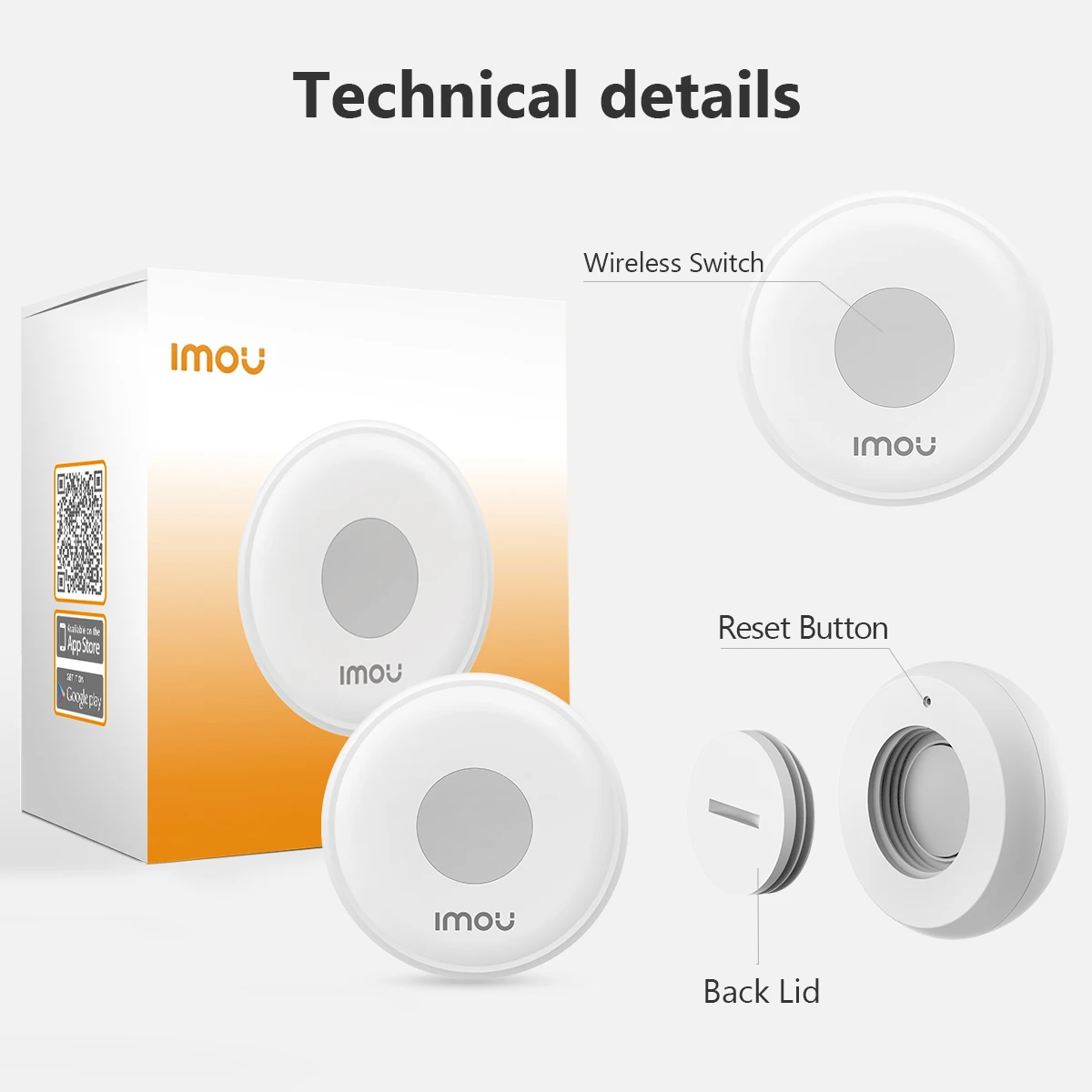 Imou Smart Wireless Switch Emergency Button ZigBee 3.0 Wireless Remote Control LVD Module Intelligent Home via the Gateway wireless remote control