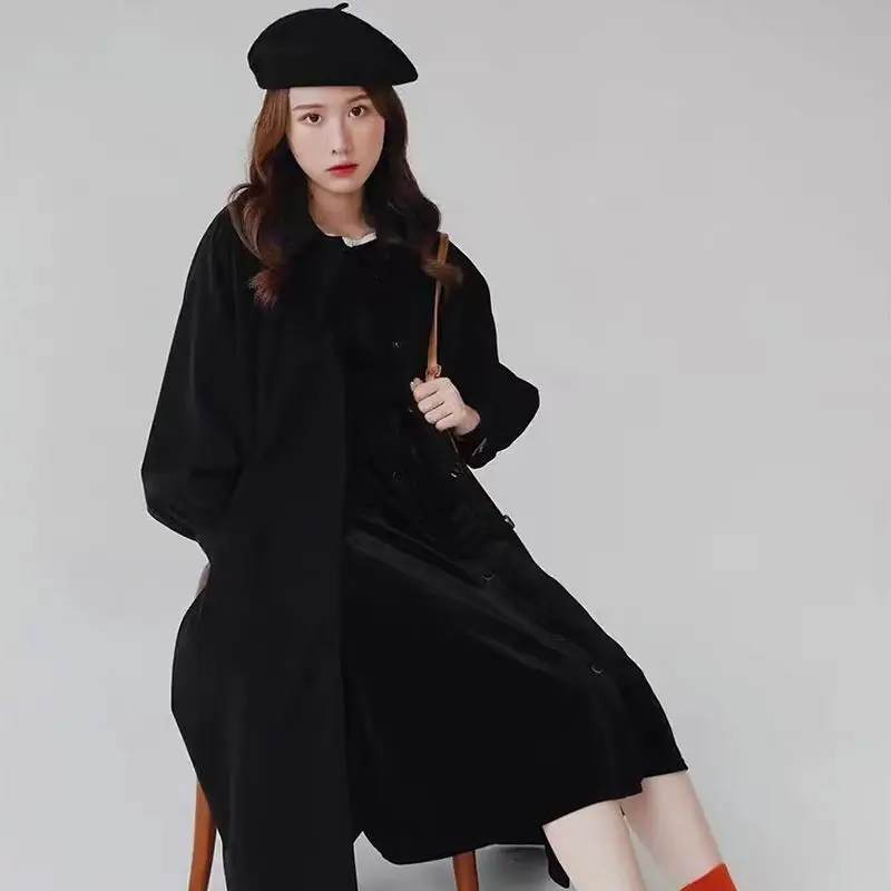 2022 Autumn  And Winter New Style Slim Fit Hepburn Style Mid Length Thickened Wool Coat Women's Trend