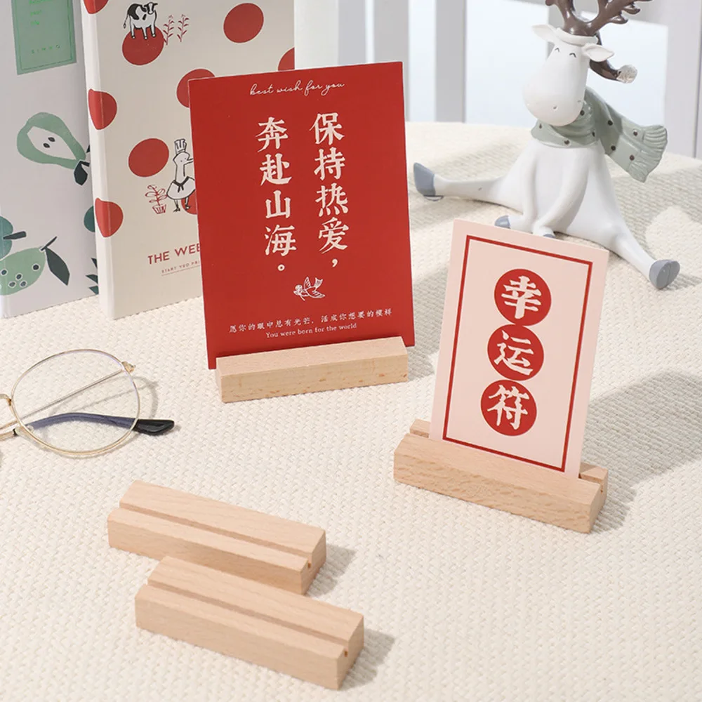 1 Pcs Natural Wooden Place Card Holders Stand Card Photo Clip Holder Wedding Decorations Party Table Number Name Sign
