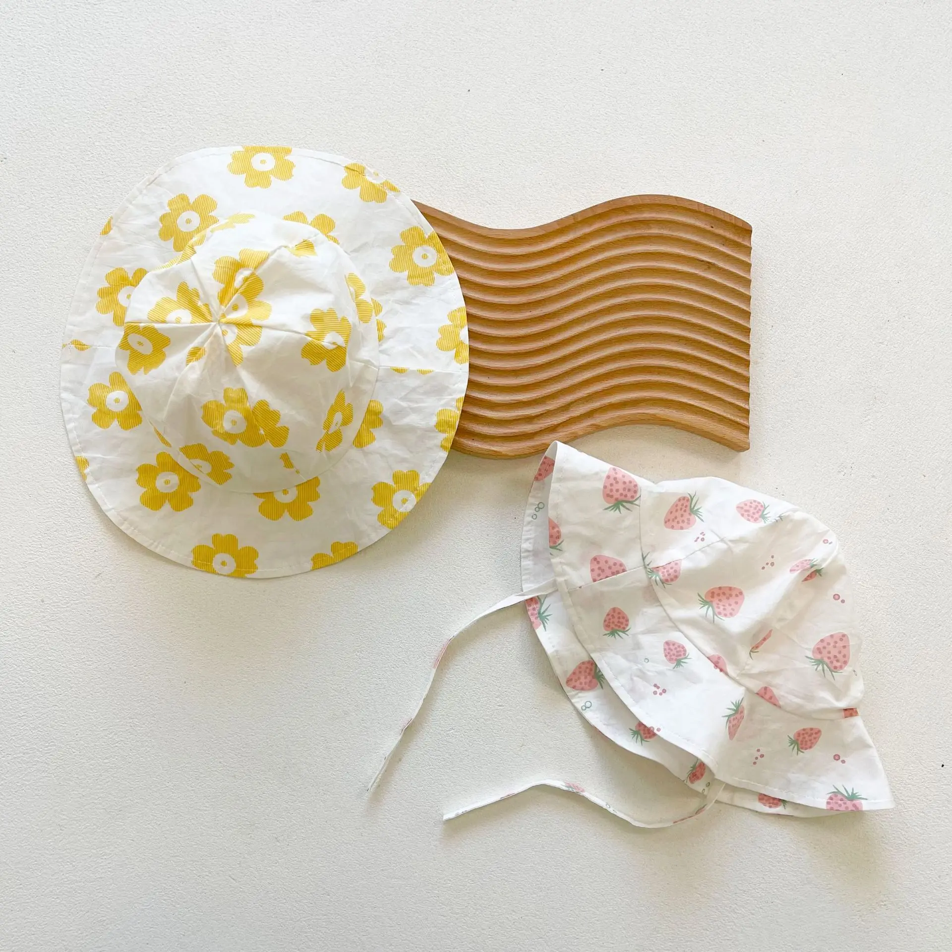 2023 New In Summer Newborn Girls Fly Sleeve Strap Flower Print Cotton Outdoor Clothing Jumpsuits Kids Baby Infant Bodysuit+hat
