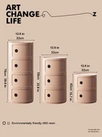 Round bedside table nordic plastic Bedside cabinet for bedroom small side end table nightstand Storage locker 6