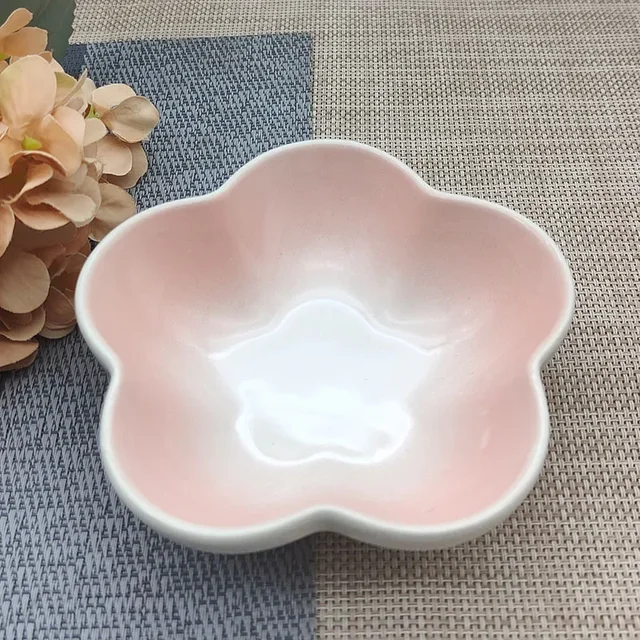 Ceramic Extra Wide Raised Cats Food Bowl,Elevated Pets Bowls Anti-Vomiting Cat Feeder Whisker Stress-Free Cat Feeder Bowls 5.1'' 4