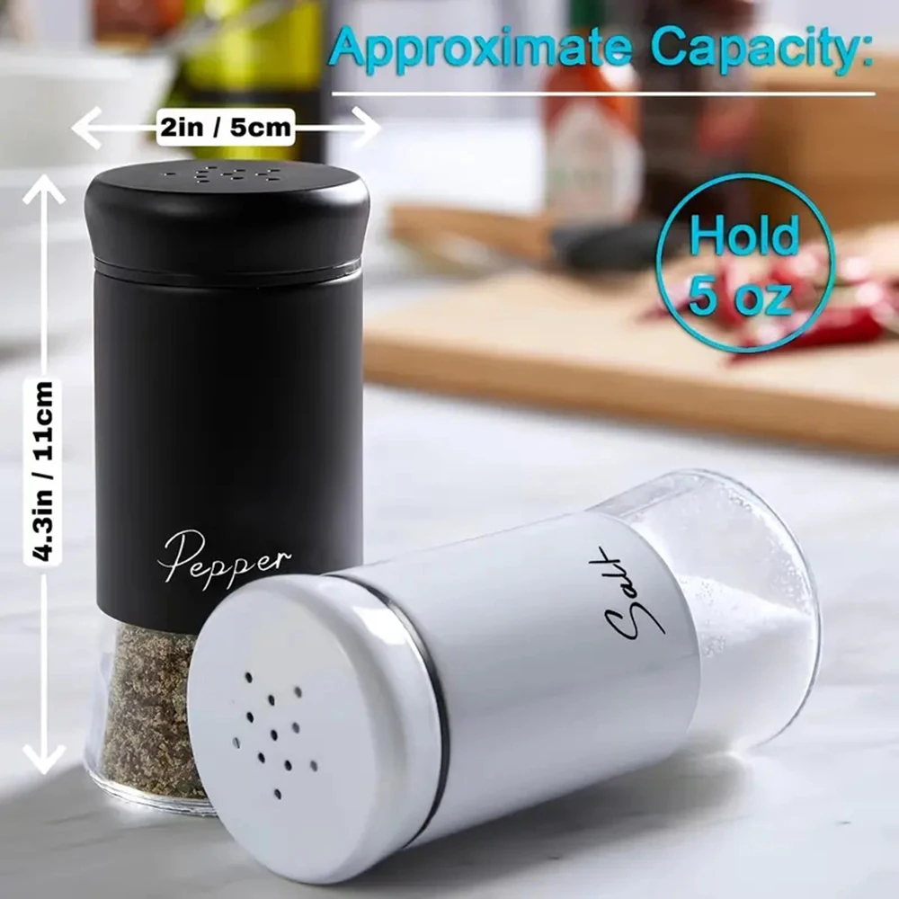 Seasoning box Salt and pepper shakers set reusable multipurpose salt spice jar glass bottom dustproof sealed condiments bottle for kitchen