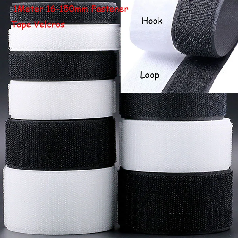 1Meter 16-150mm Sew on Hook and Loop Non-Adhesive Fastener Tape Nylon Strips Fabric Interlocking Tape  Adhesive Diy Accessories 1meter pair 16 20 25 30 38 50 100mm adhesive hook and loop fastener tape no glue velcros adhesive sewing on strips magic tape