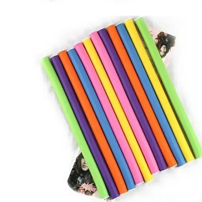 Hair Rollers 10 Pieces Cold Perm Bars Sponge Curlers Non Damaging Curling Hair Flexible Heatless Hair Rollers Styling Tools Diy Soft Foam
