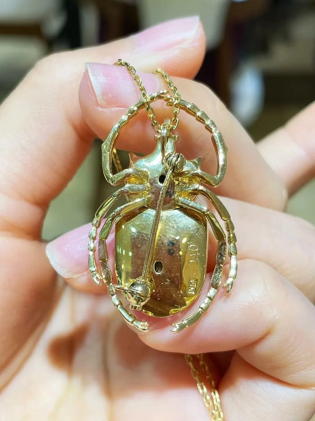 18K gold with diamond insect brooch & pendant double use unisex jewelry beetle genuine luxury jewelry for men & women 4 18K gold with diamond insect brooch & pendant double use unisex jewelry beetle genuine luxury jewelry for men & women - Image 4