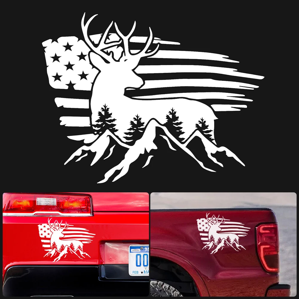

Car Decals Sticker Patriotic American Flag Mountain Stickers PVC Vinyl Graphics for Cars Trucks RVs Campers Computers Wall