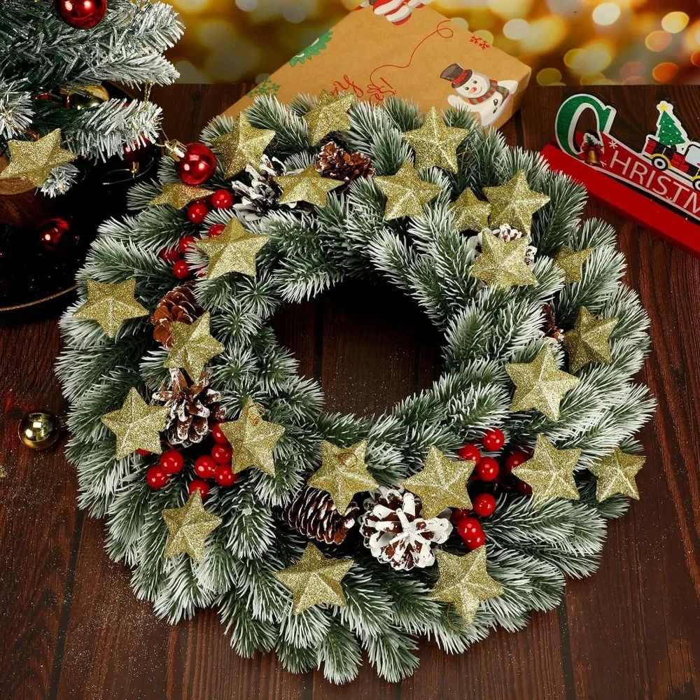 36/6 Uds. Adornos de estrellas con purpurina de Navidad pentagrama  colgantes para árbol de Navidad regalos de Año Nuevo decoración del hogar  para fiesta de boda de Navidad - AliExpress, image size:1000x1000