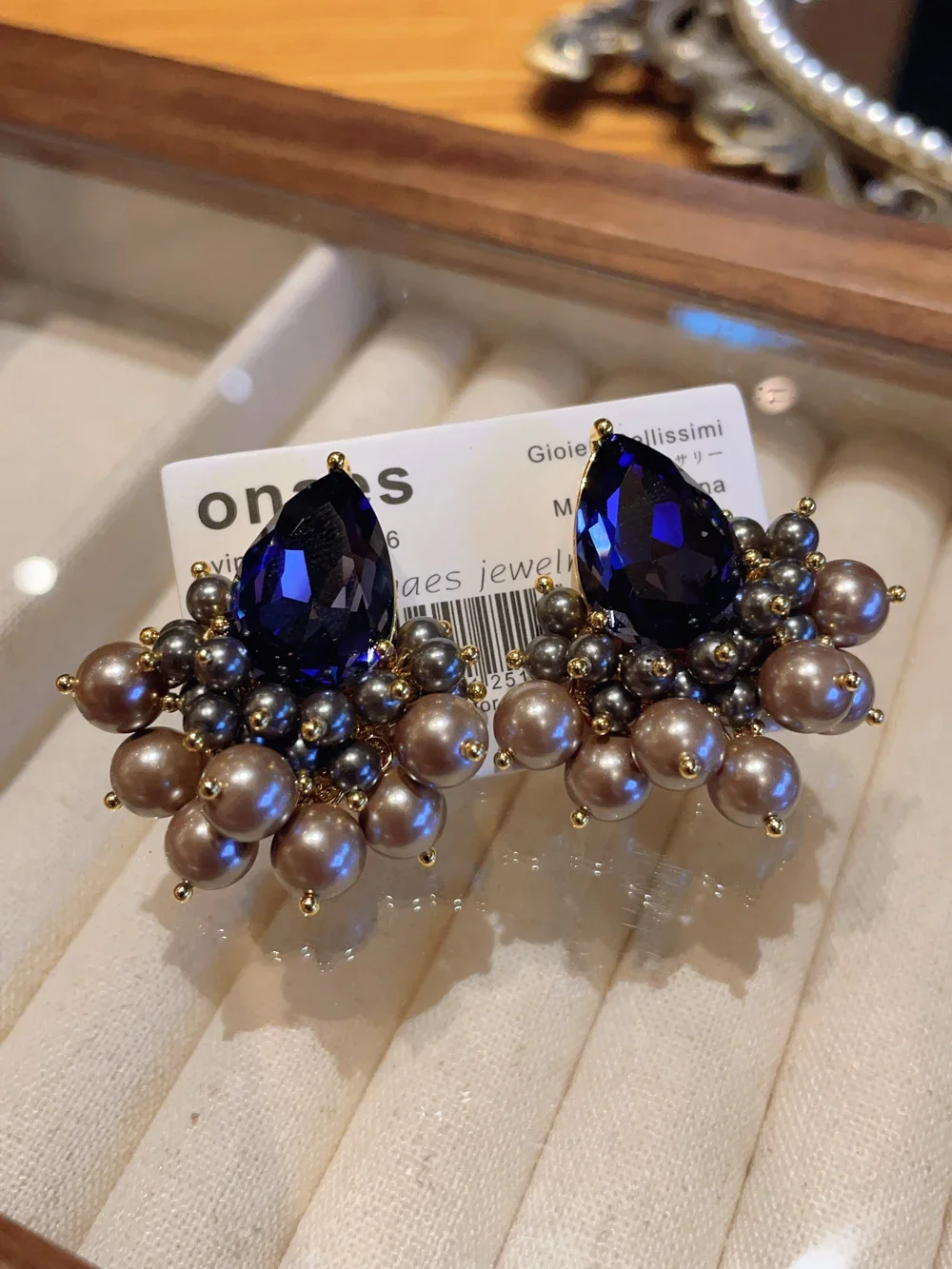 

luxury fan shape brown shell beads stone earrings handmade celebrity style gorgeous women teardrop stud pierced