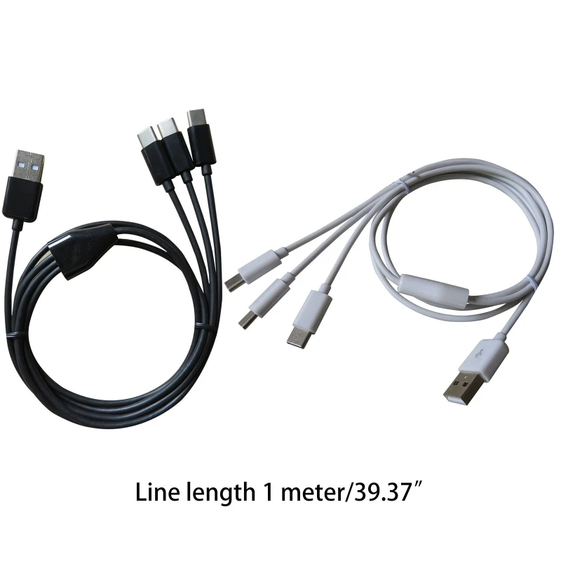 멀티 3 in 1 USB C 긴 충전기 케이블 충전 코드 다중 포트 긴 충전