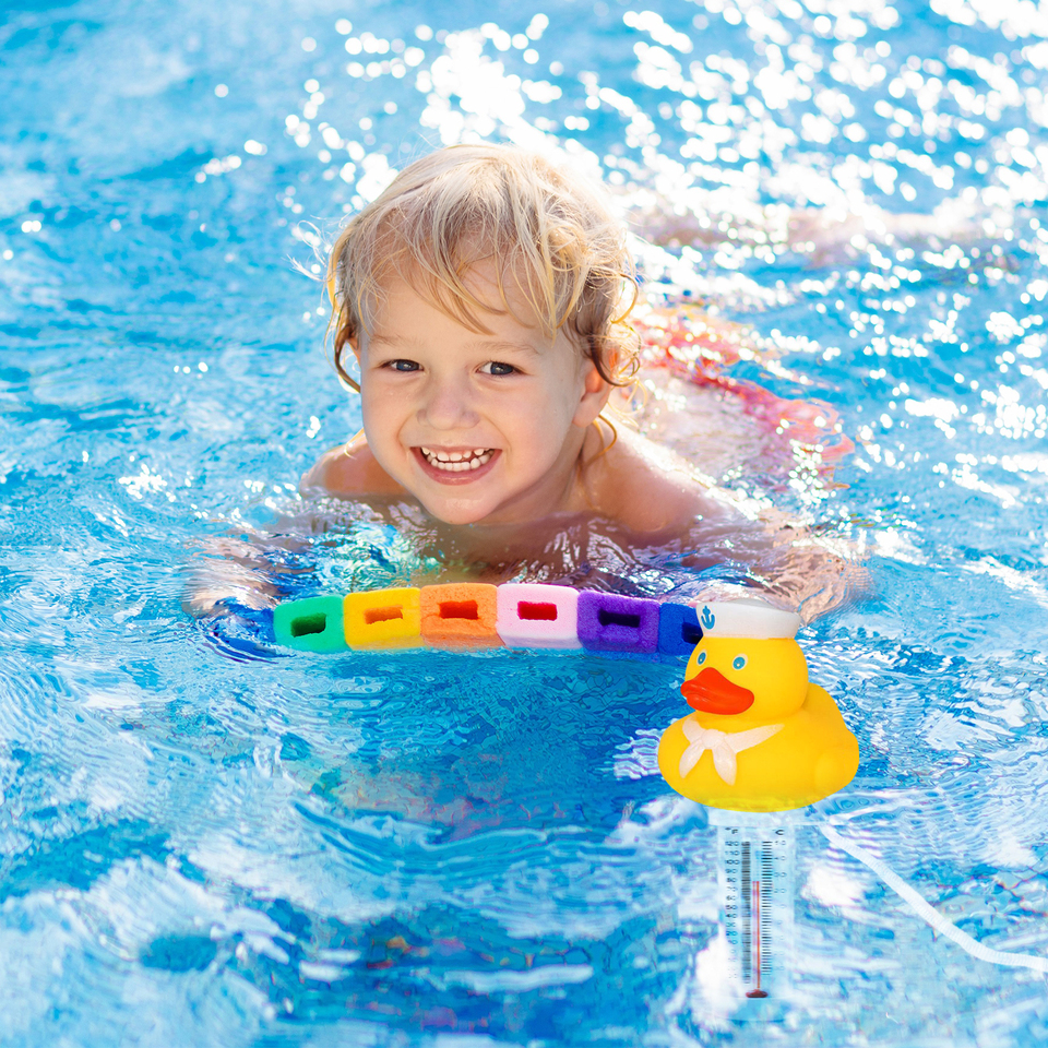 Swimming Pool Thermometer Portable Cartoon Cowboy Duck/Navy Duck/White Duck PVC Water Thermometer Tool for Baby Bath Thermometer