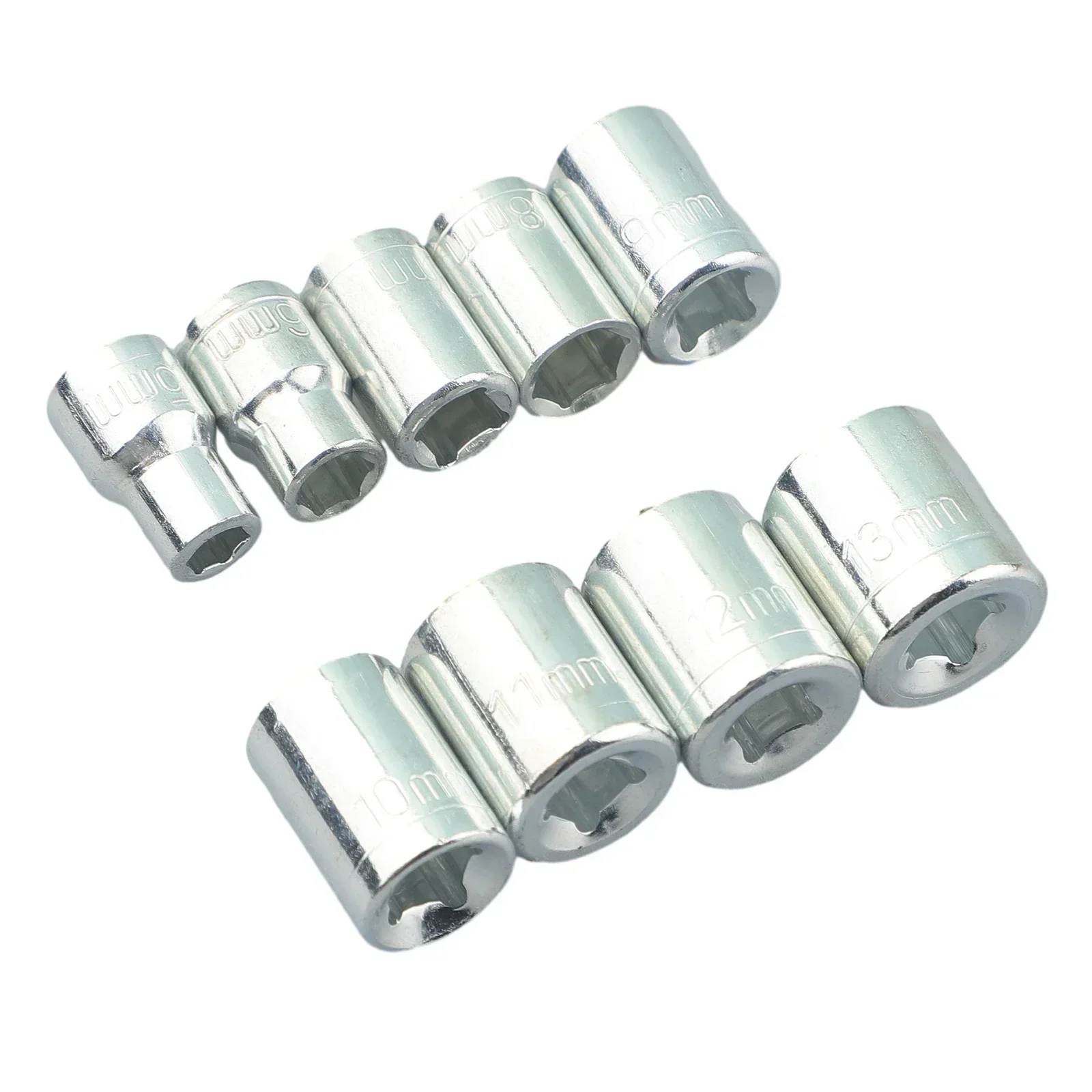 9Pcs 1/4In Drive 5mm-13mm Hex Bits Metric Socket-Wrench Head Sleeve Wrench Adapter Auto Repair Hand Tool Nut Removal-Tools 5