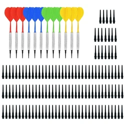 12 - Piece Soft Tip Dart Set with Iron Nickel Plated Shafts & Extra Tips (WHITE)