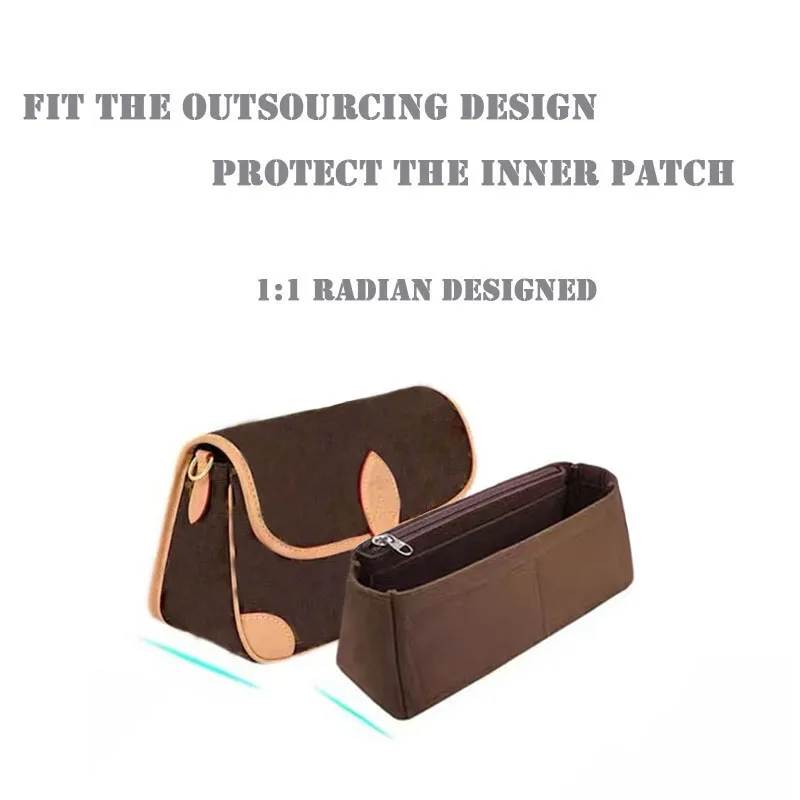 1:1 Design For ONTHEGO Felt Cloth Insert Bag Organizer Makeup Handbag  Travel Inner Purse Portable Cosmetic Base Shaper 3 style