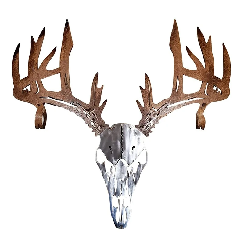 Metal Deer Skull Bow Home Decor Living Room,Elk Metal Wall Art Home