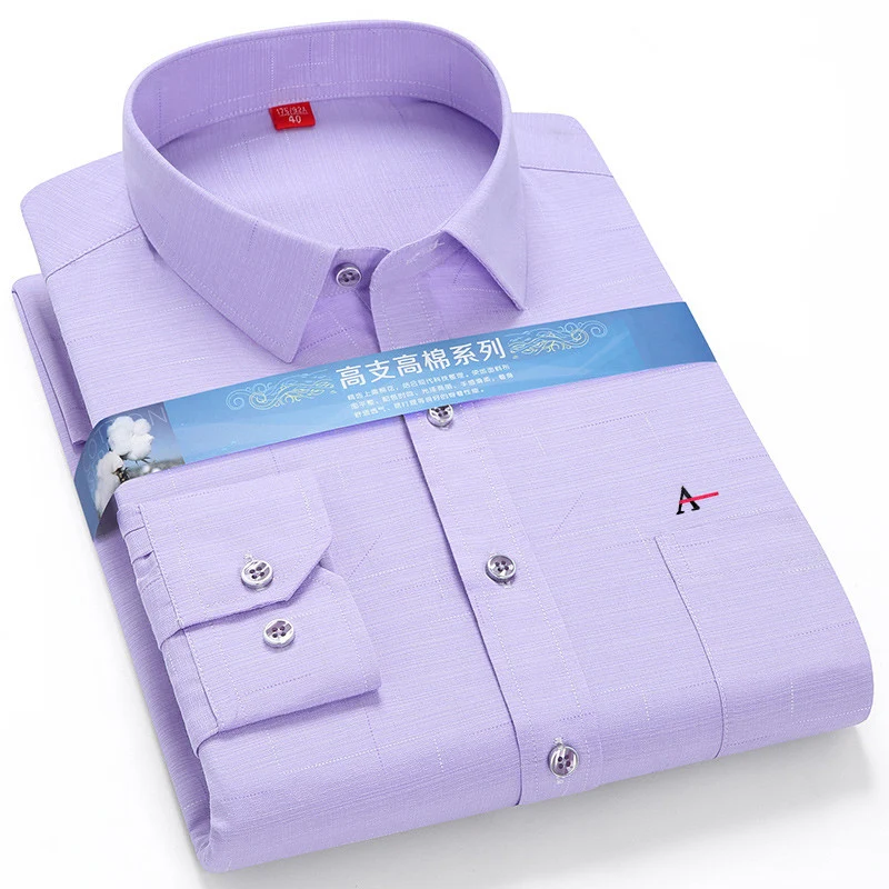 2021 new camisa men's bamboo fiber plaid shirt casual long sleeve business reserva men's formal shirt fashion pocket