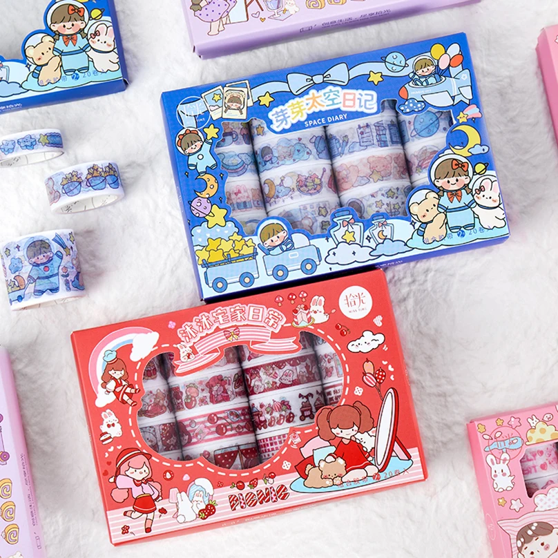 

20Rolls Washi Tape Set Korean Stationery Adhesive Tape Scrapbooking Kawaii Washitape Stickers Journal Decorative Masking Tape