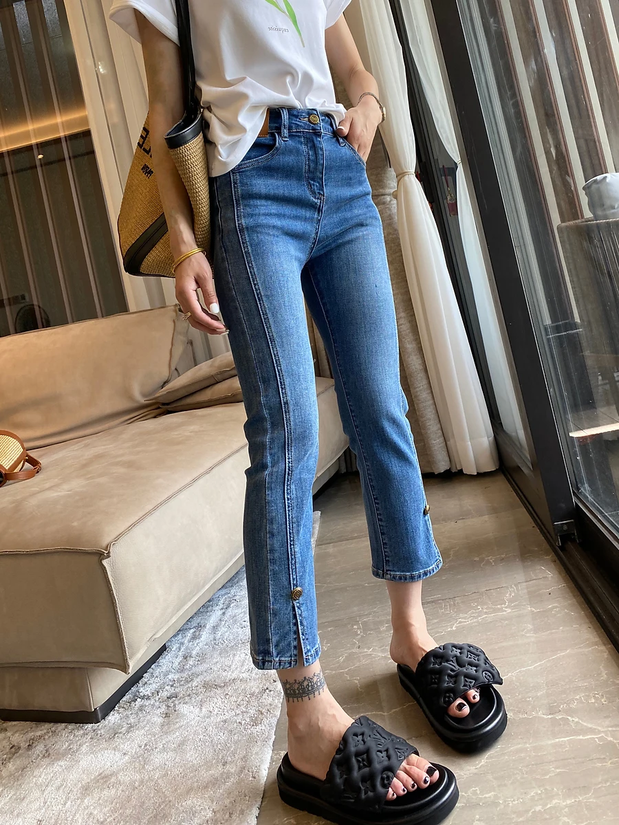 Y2k Large Size High Waist Jeans Women's Summer Thin 2023 New Fat Mm Thin Straight Pipe Smoke Pipe Pants 40-100kg