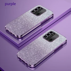 Luxury Gradient Glitter Plating Silicone Phone Case for Tecno Spark Go 2022 (Sfdd purple)