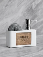 Kitchen Soap Dispenser with Sponge Holder Liquid Hand and Dish Soap Dispenser and Spong Caddy Black and White 4