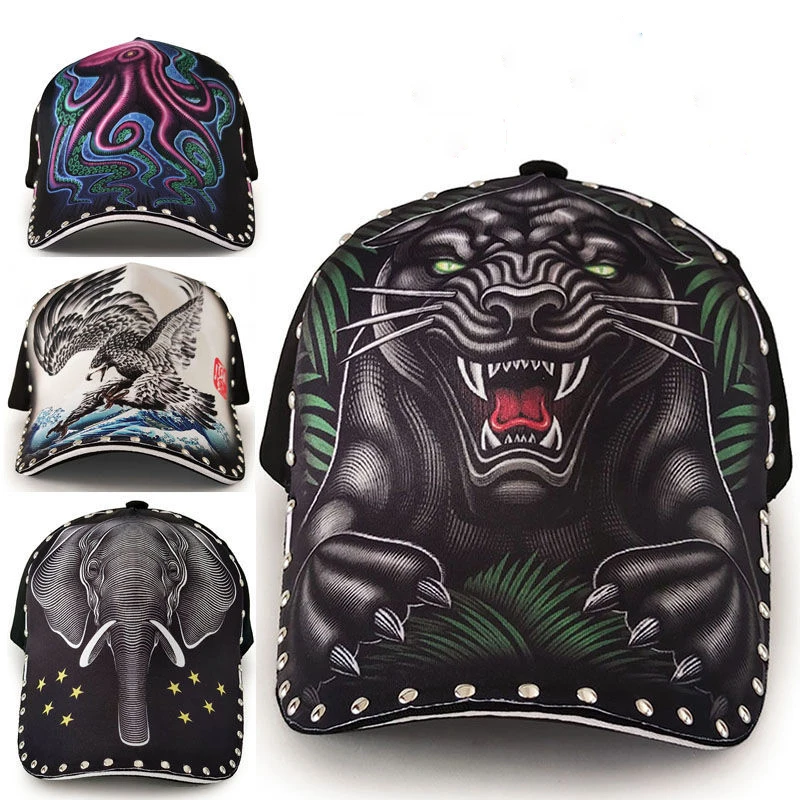 

Designer Luxurious Chinese Style Hat Fashion Print Beast Dominant Baseball Hat Trendy Brand Duck Tongue Hat Men's Trendy Hip Hop