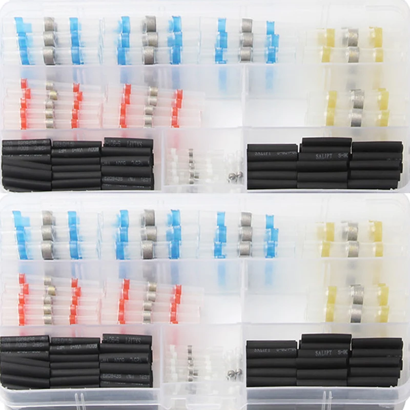 

100Pcs Heat Shrink Wire Connectors Solder Waterproof Sleeves Fast Butt Electrical Cable Soldering Terminals Heat Shrink Tubing