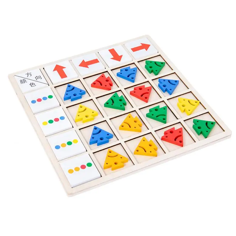 

Training Toys Direction Color Cognitive Wooden Board Game Thinking Ability Logic Training Puzzle Early Education Toys For Kids