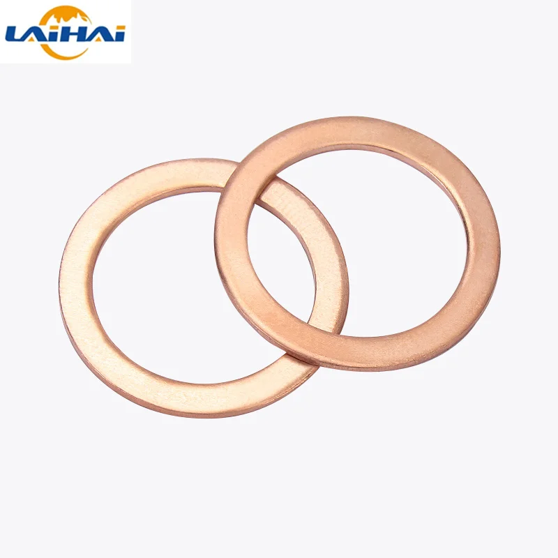 10-50Pcs M5 M6 M8 M10 M12 M14 M16 M18 M20 M22 Massief Koperen Washer Shim Platte Ring pakking Ringen Seal Plain Spacer Ringen Fastener