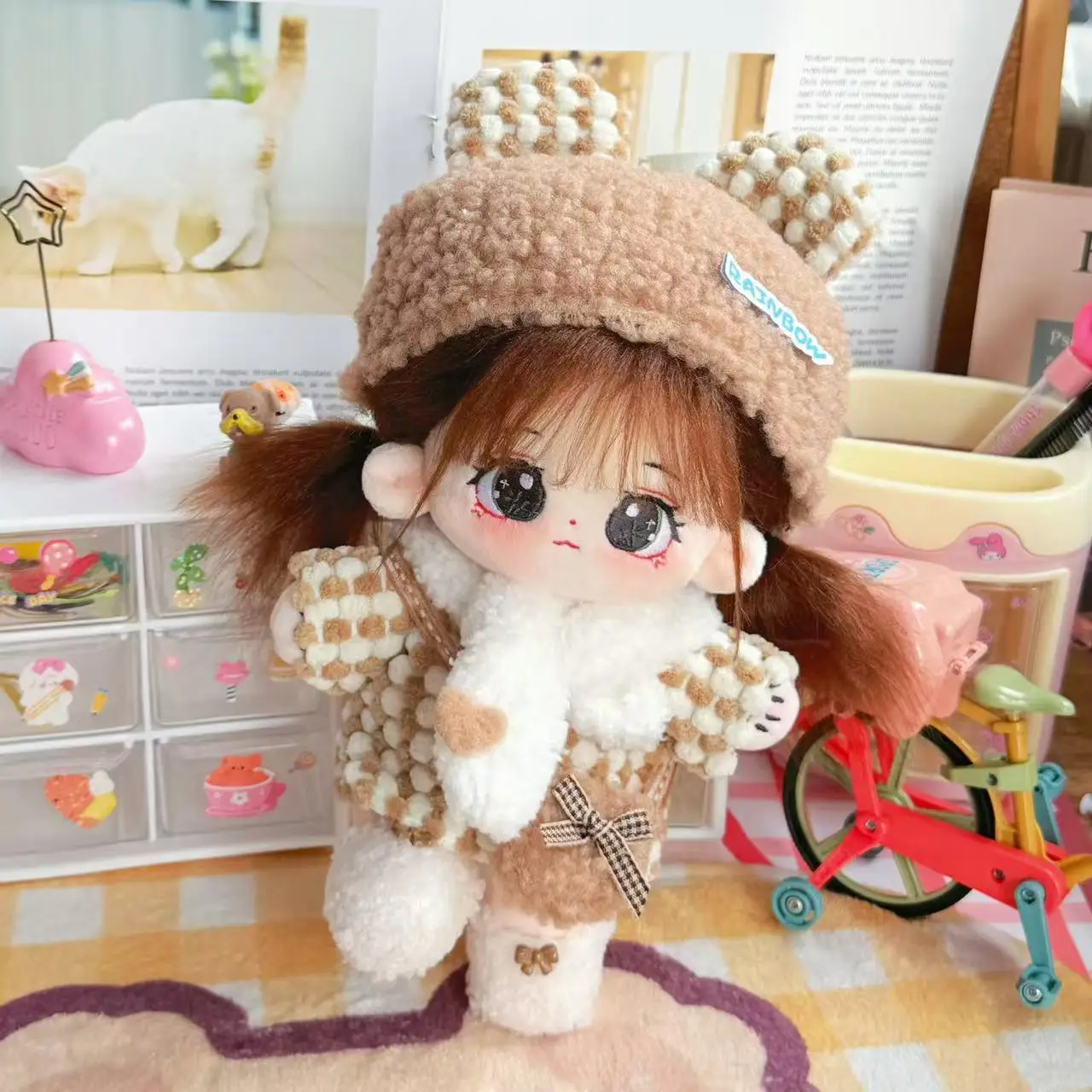 20cm Cute Idol Plush Cotton Star Dolls Kawaii Panda QiZai Dolls Can Change Clothes 3