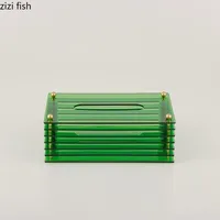 Acrylic Tissue Boxes Modern Rectangular Toilet Paper Napkin Storage Box Simple Home Solid Color Paper Towel Holder Napkin Holder 2
