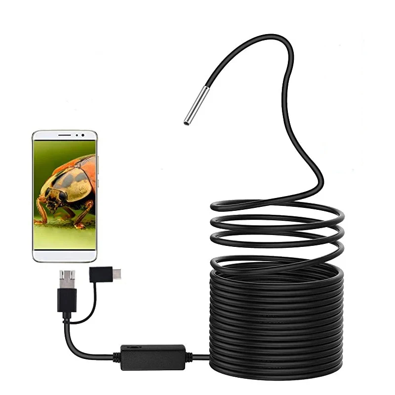 3In1 Endoscope Camera 720P Sewer Industrial Piping Car Inspection Endoscopic 3.9Mm For Usb Android Type C 5