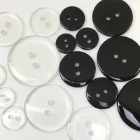 Transparent/Black/White 2-Holes resin Plastic Buttons 9-25mm Apparel Supplies Sewing Accessories 1