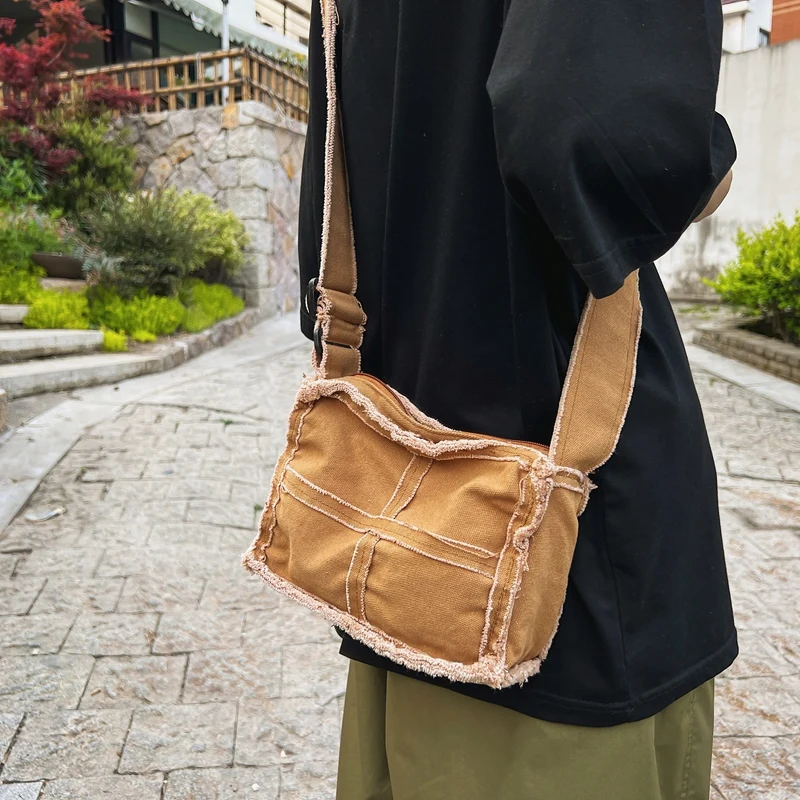 女性リトルキャンバスショルダーバッグ女性厚い布小さな