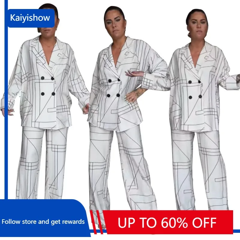 

African Outfit Autumn Elegant Africa Long Sleeve V-neck Polyester 2 Pieces Set Top Long Pant Matching Sets African Clothes S-2XL