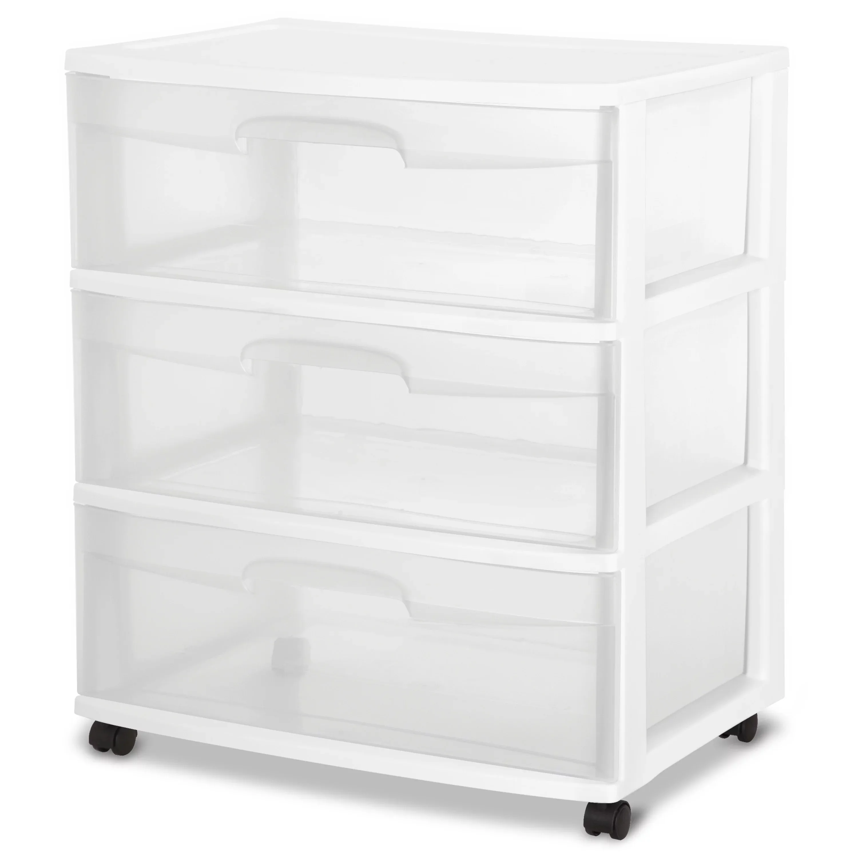 

free shipping Wide 3 Drawer Cart White