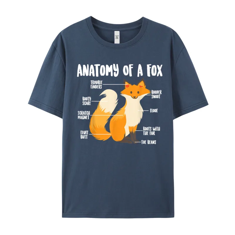 Anatomy Of A Fox Cute Tops & Tees Funky Crewneck Hip hop Short Sleeve 100% Cotton Man T Shirt Slogan Tops Shirts Anatomy Of A Fox Cute Sweet Carnivore Funny Animal Gift T-Shirt__980 navy