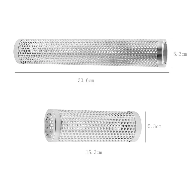 Stainless Steel BBQ Smoker Grill Tube Perforated Mesh Smoker Tube Filter Gadget Generator Pellet Smoking BBQ Accessories Tools
