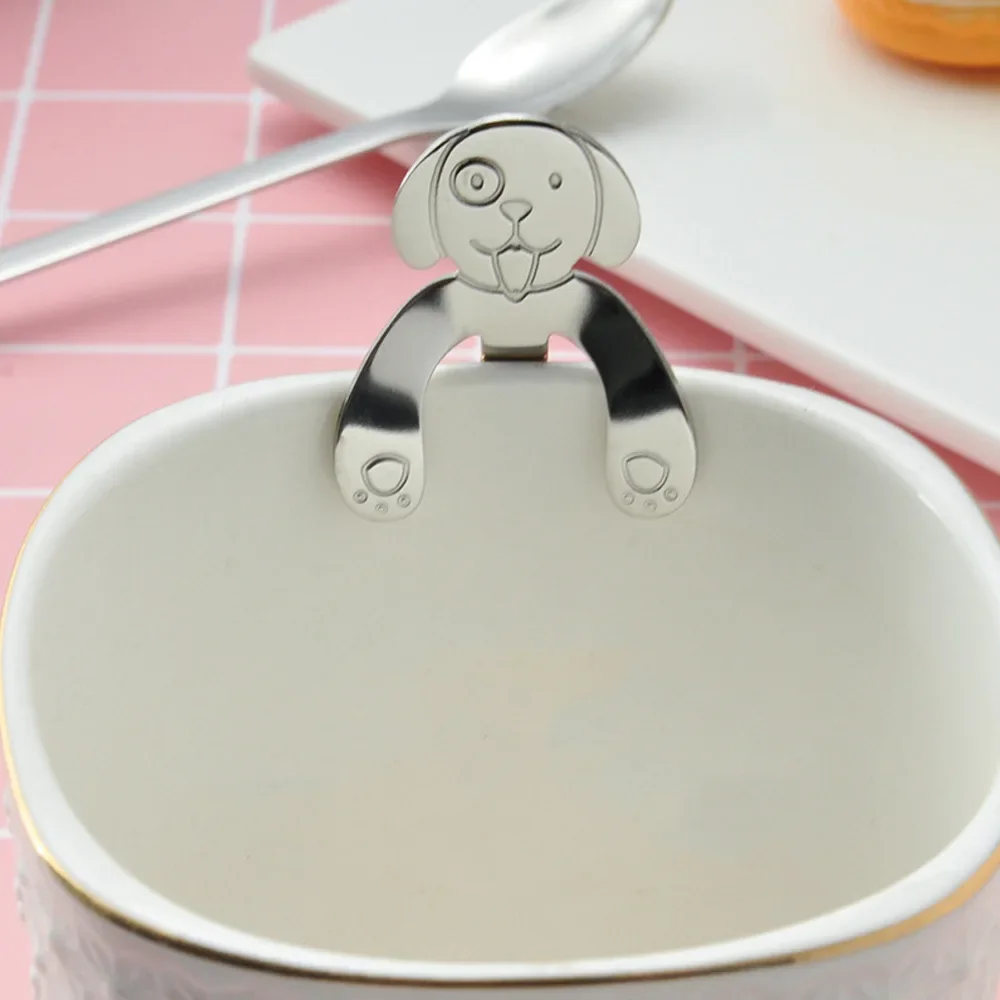 Stainless Steel Creative Spoon Puppy Coffee Spoon 1 Cartoon Dog Long Handle Tableware Drinking Tool