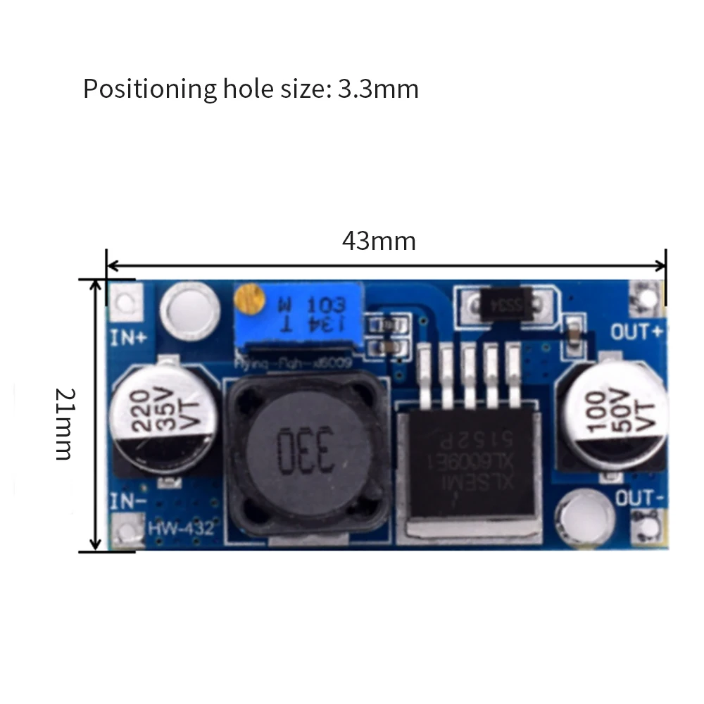 A saída do módulo de alimentação é ajustável Boost Board, Power