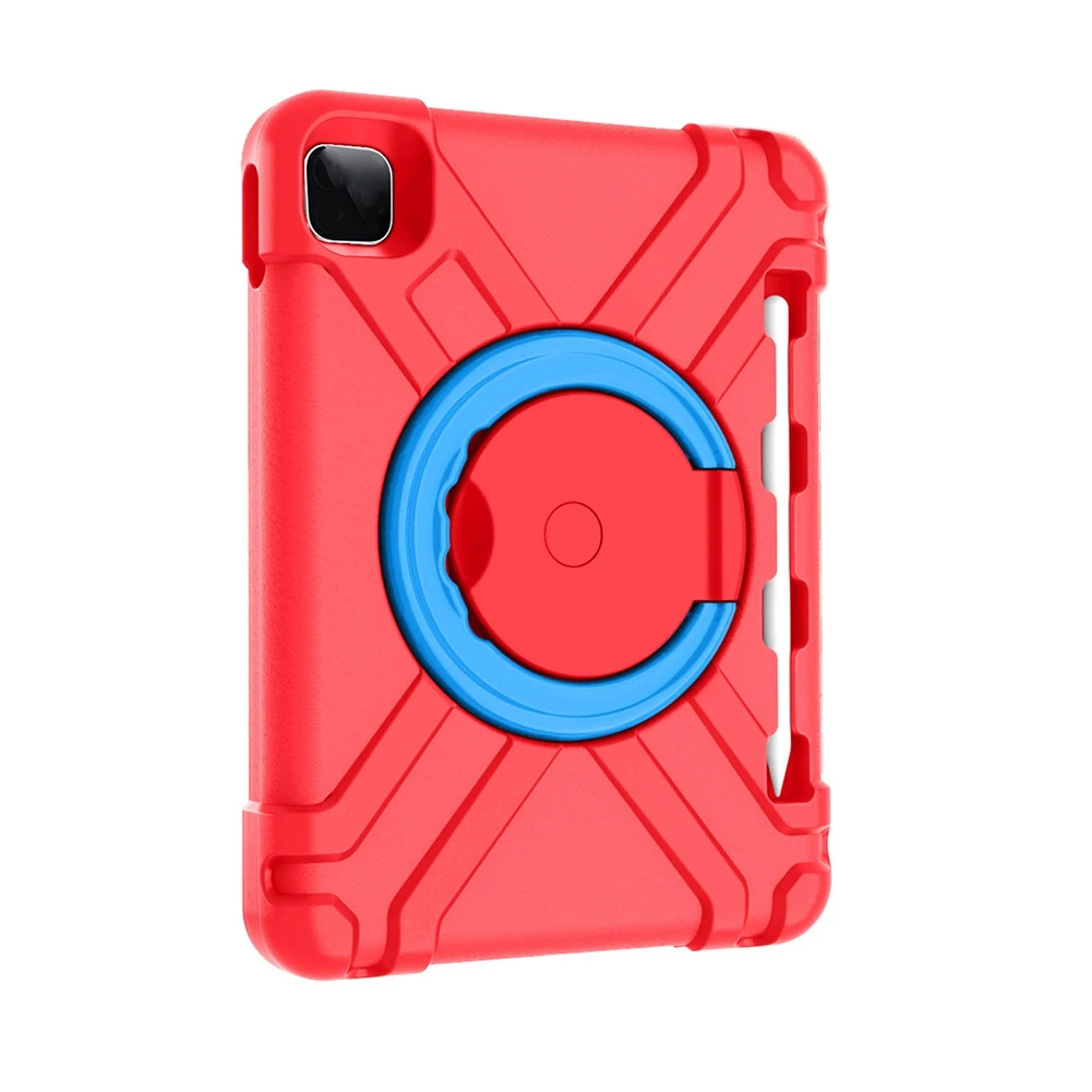 Custodia Protettiva Per Ipad Air 4 Custodia 10.9 Con Cavalletto Girevole/Custodia Portamatite Per Ipad Air 4-Rosso Blu
